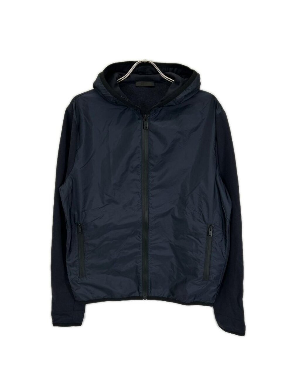 Prada Navy Zip Up Hoodie
